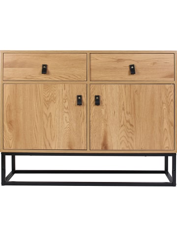 DOCK avenue Sideboard "Abbott" in Natur/ Schwarz - (B)100 x (H)80 x (T)29 cm
