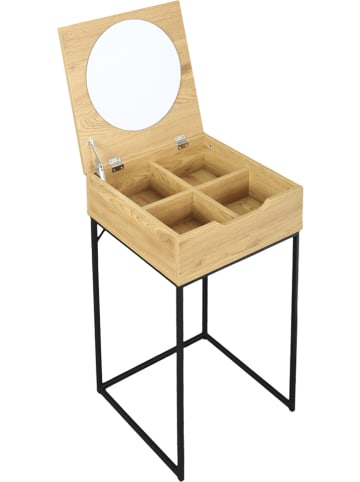 THE HOME DECO FACTORY Beistelltisch "Abbott" in Natur/ Schwarz - (B)45 x (H)77 x (T)45 cm