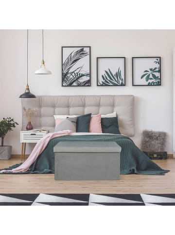 The Home Deco Kids Sitztruhe "Giulia" in Grau - (B)77 x (H)38 x (T)38 cm