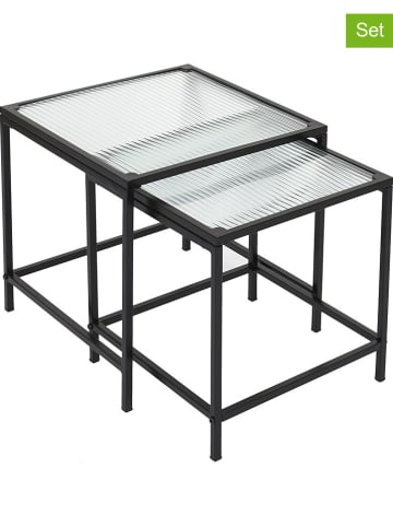 THE HOME DECO FACTORY Set van twee bijzettafels zwart