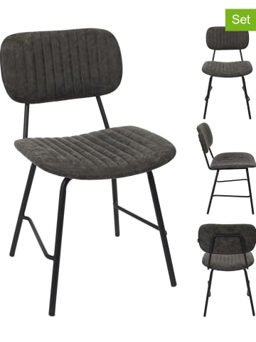 Rétro Chic 2er-Set. Esszimmerstühle "Taylor" in Grau - (B)41,5 x (H)93 x (T)45 cm