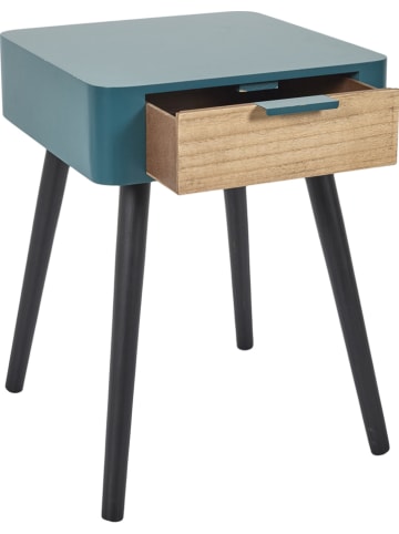 THE HOME DECO FACTORY Nachttisch in Blau - (B)35 x (H)48 x (T)35 cm