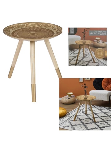 Ethnical Life Bijzettafel goudkleurig - (H)42 x Ø 40 cm