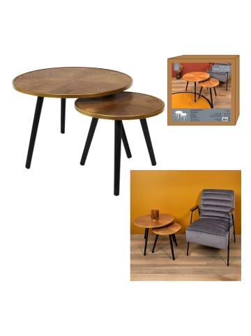 Rétro Chic Zweisatztische "Felix" in Braun