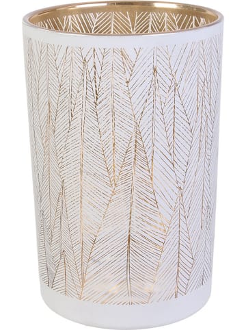 Rétro Chic Vase "Tauri" in Weiß - (H)20 x Ø 12 cm