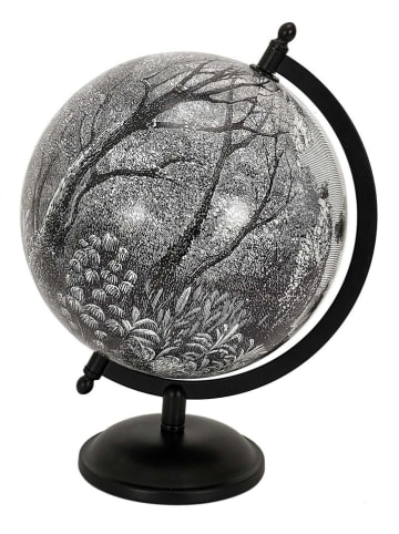 Ethnical Life Dekoglobus "Black forest" in Schwarz/ Weiß - (H)31 x Ø 21 cm