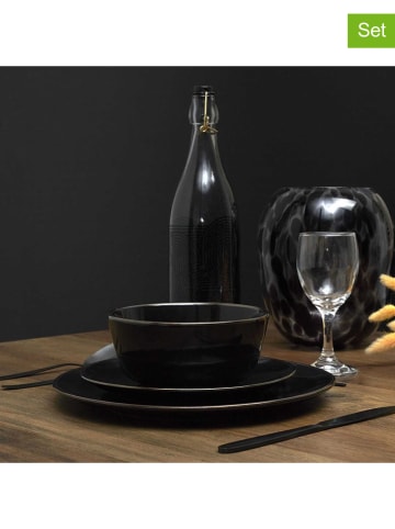 every ware 12er-Set: Dessertteller in Schwarz - Ø 20 cm