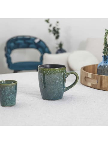 THE HOME DECO FACTORY 2er-Set: Tassen ''Elia'' in Grün/ Schwarz - 300 ml