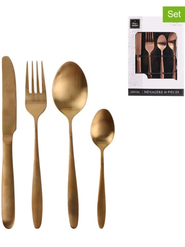 Rétro Chic 16-delige bestekset koperkleurig