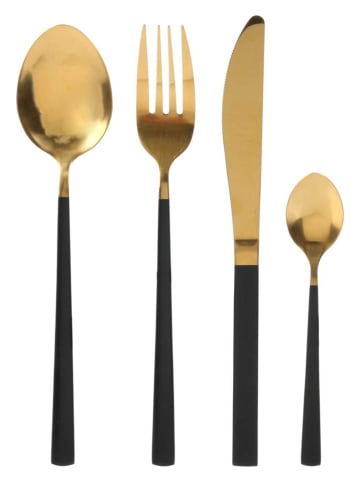 every ware 16-delige bestekset goudkleurig/zwart