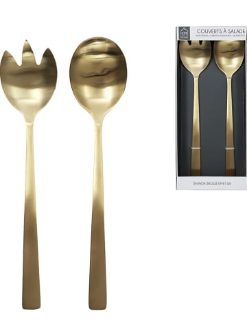 every ware Gebürstetes Edelstahl-Salatbesteck in Gold