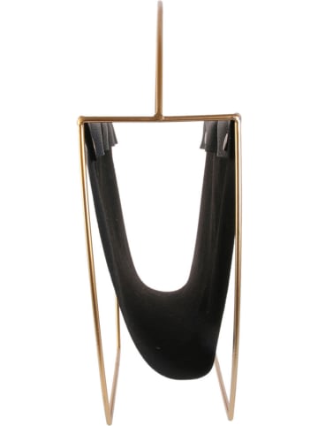 Rétro Chic Tijdschriftenhouder zwart/goudkleurig - (B)41 x (H)40 x (D)13 cm