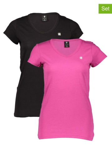 G-Star 2er-Set: Shirts in Pink/ Schwarz