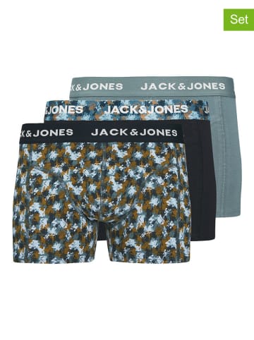 JACK & JONES Junior 3er-Set: Boxershorts "Than" in Türkis/ Schwarz/ Grün