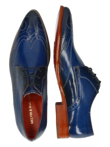 MELVIN & HAMILTON Leren veterschoenen "Toni 52" donkerblauw