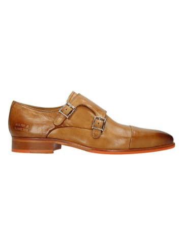 MELVIN & HAMILTON Leren monkstraps "Lance 1" lichtbruin