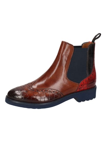 MELVIN & HAMILTON Leren chelseaboots "Selina 6" bruin/rood