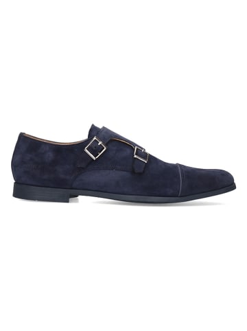 MELVIN & HAMILTON Leren monkstraps "Corentin 2" donkerblauw