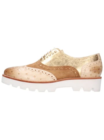MELVIN & HAMILTON Leren veterschoenen "Molly 2" lichtbruin/goudkleurig/beige