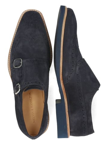 MELVIN & HAMILTON Leren monkstraps "Dino 4" donkerblauw