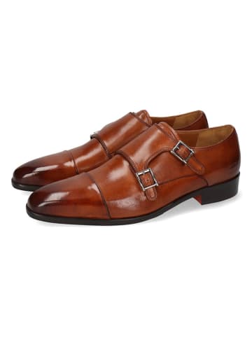 MELVIN & HAMILTON Leren monkstraps "Lance 1" lichtbruin