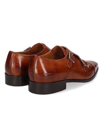 MELVIN & HAMILTON Leren monkstraps "Lance 1" lichtbruin