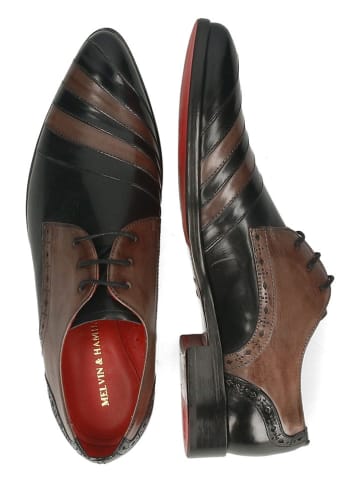 MELVIN & HAMILTON Leder-Schnürschuhe "Toni 54" in Schwarz/ Hellbraun