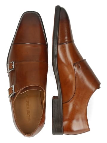 MELVIN & HAMILTON Leren monkstraps "Stefano 2" lichtbruin