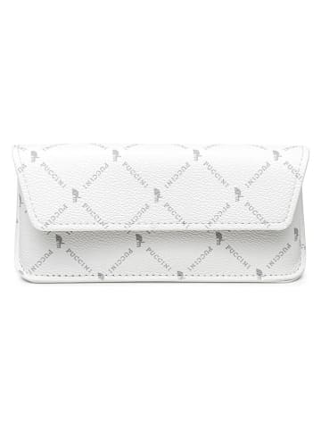 Puccini Etui "Monogram" w kolorze białym na okulary - 17 x 8 x 4 cm