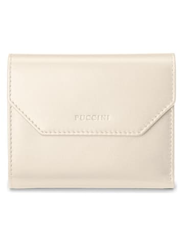 Puccini Skórzany portfel "Vulcano" w kolorze beżowym - 12,5 x 10,5 x 2,5 cm