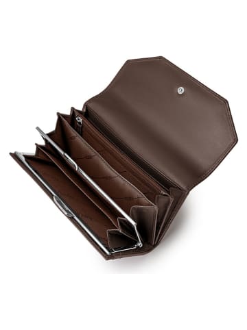 Puccini Skórzany portfel "Vulcano" w kolorze brązowym - 19 x 10 x 3 cm