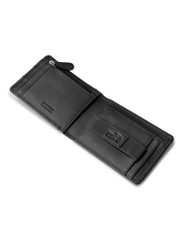 Puccini Skórzany portfel "Vulcano" w kolorze czarnym - 11 x 8 x 1,5 cm