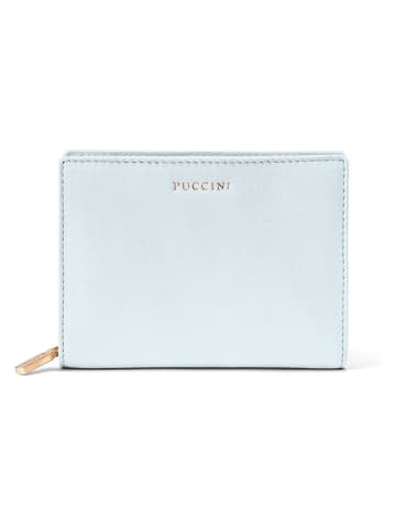 Puccini Leder-Geldbörse "Zen" in Hellblau - (B)13 x (H)10 x (T)2 cm 