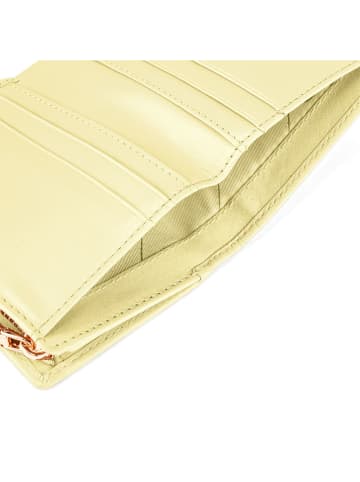 Puccini Skórzany portfel "Zen" w kolorze żółtym - 11,5 x 8,5 x 2 cm