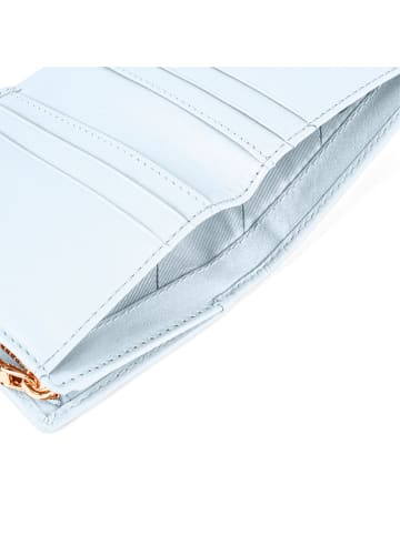 Puccini Skórzany portfel "Zen" w kolorze błękitnym - 11,5 x 8,5 x 2 cm