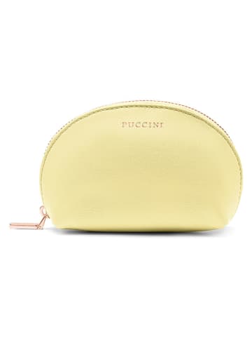 Puccini Leder-Kosmetiktasche "Zen" in Gelb - (B)13,5 x (H)8,5 x (T)5,5 cm
