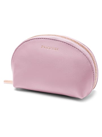 Puccini Leder-Kosmetiktasche "Zen" in Rosa - (B)13,5 x (H)8,5 x (T)5,5 cm