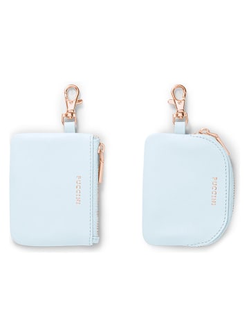 Puccini Skórzany brelok "Zen" w kolorze błękitnym z dwoma saszetkami - 10 x 8 x 2 cm