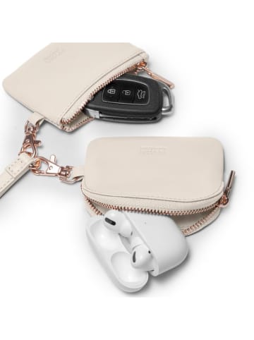 Puccini Leder-Schlüsselanhängerset "Zen" in Beige - (B)10 x (H)8 x (T)2 cm