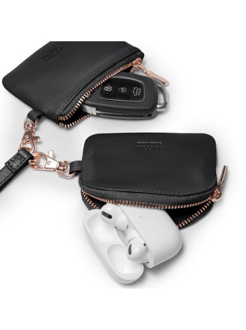 Puccini Leder-Schlüsselanhängerset "Zen" in Schwarz - (B)10 x (H)8 x (T)2 cm