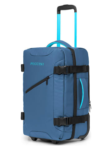 Puccini Trolley "Colorado" in Blau - (B)35,5 x (H)51 x (T)20 cm