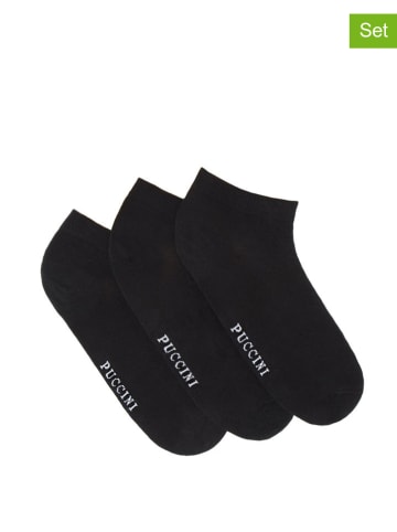 Puccini Skarpety (3 pary) w kolorze czarnym