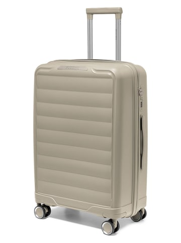 Puccini Walizka "Turin" w kolorze beżowym - 45 x 65 x 26,5 cm