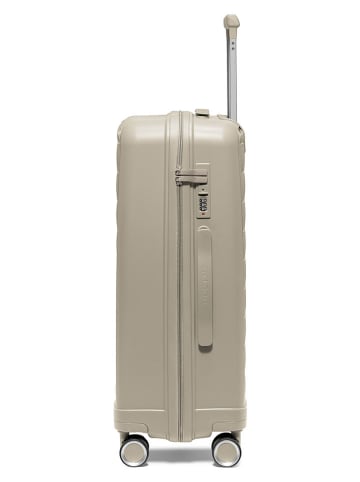 Puccini Walizka "Turin" w kolorze beżowym - 45 x 65 x 26,5 cm