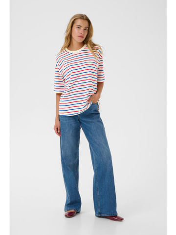 Kaffe Shirt in Weiß/ Blau/ Rot