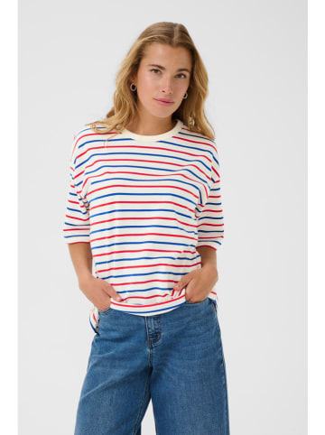 Kaffe Shirt in Weiß/ Blau/ Rot