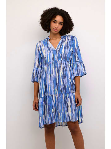 Kaffe Kleid in Blau/ Weiß