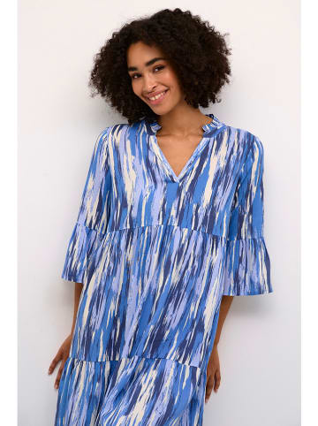 Kaffe Jurk blauw/wit
