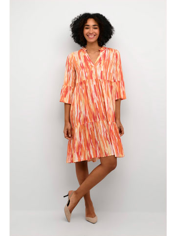 Kaffe Jurk oranje/rood/wit