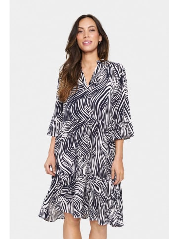 SAINT TROPEZ Kleid in Dunkelblau/ Weiß